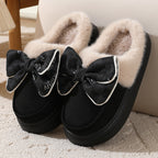 Zapatillas de casa para mujer efecto afelpado con lazo decorativo - Mairene