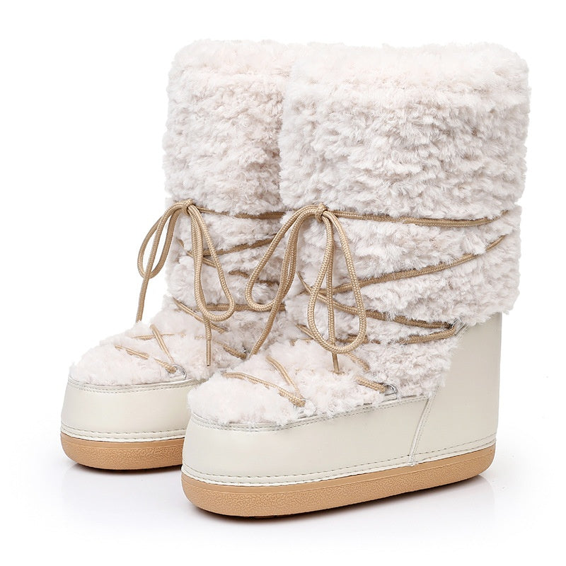 Botas de nieve para mujer con interior afelpado y caña media - Zanarkand