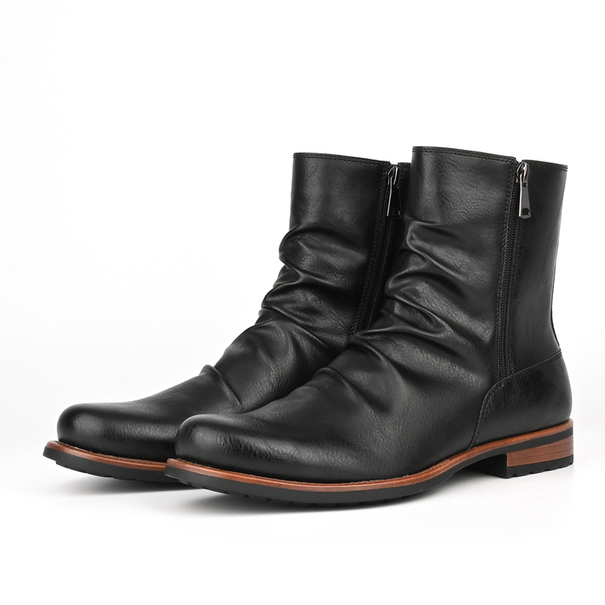 Botas de cuero para hombre con cierre lateral y suela baja - Halvor