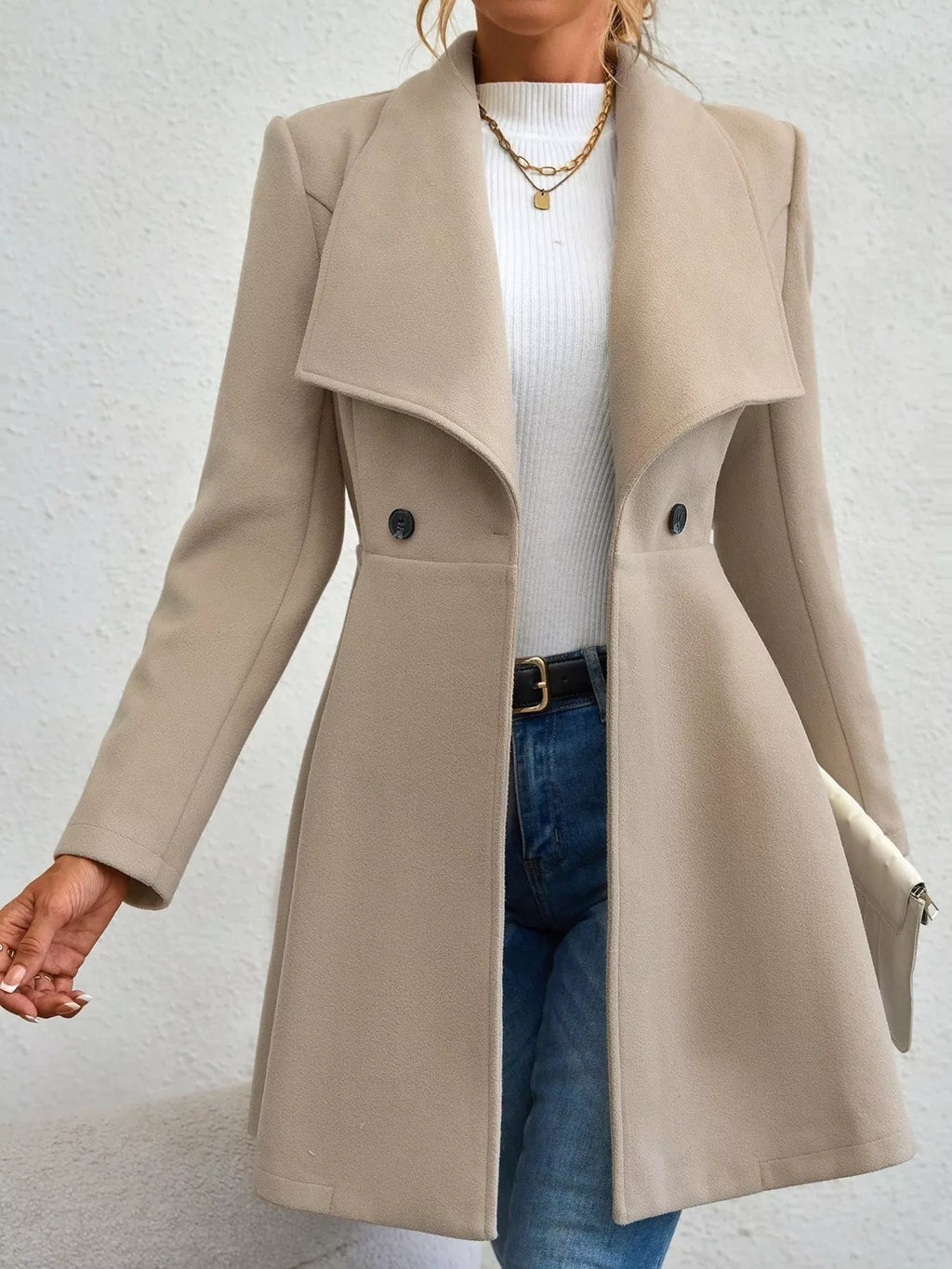 Abrigo largo y elegante para mujer - Evarine