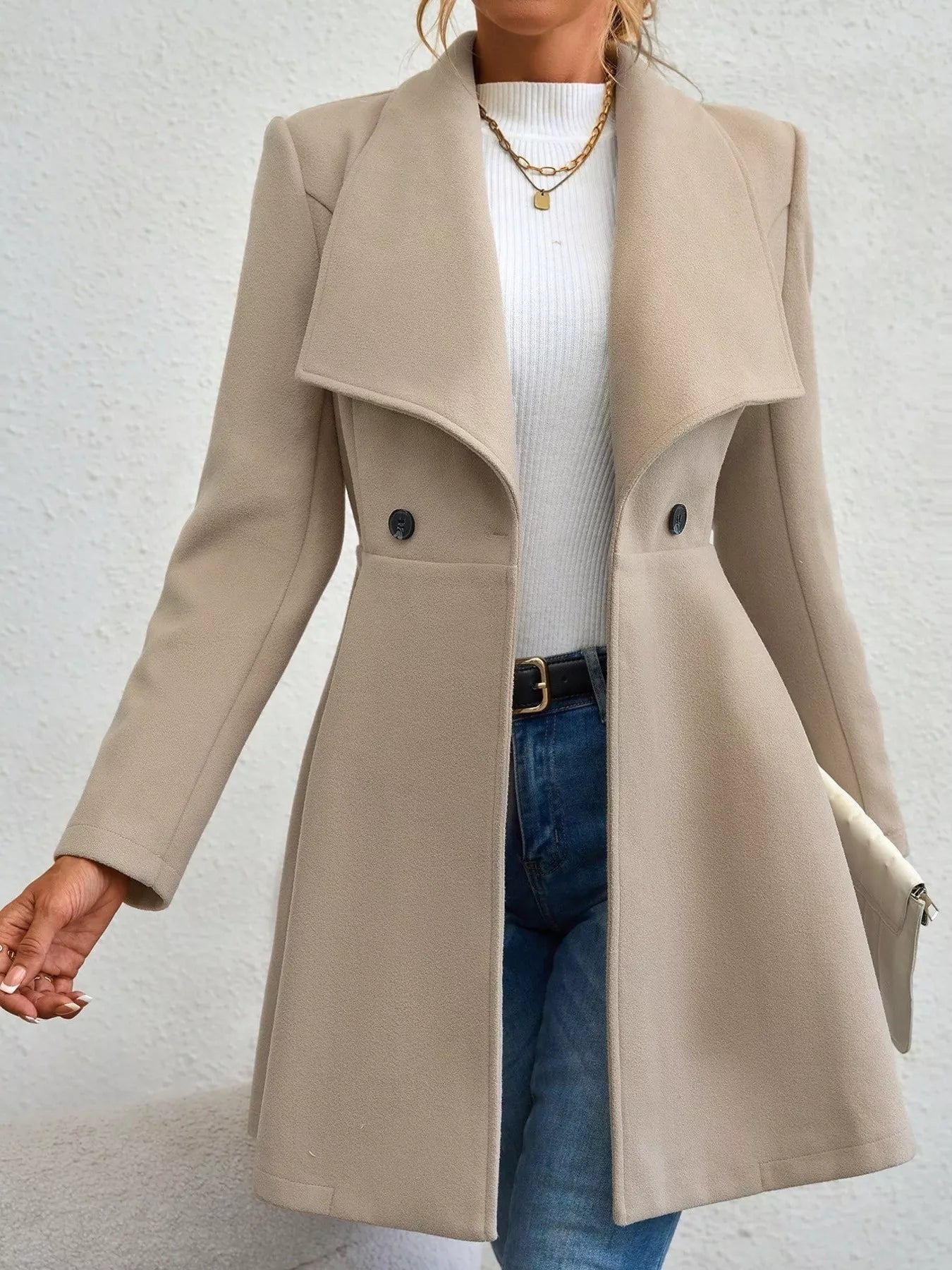 Abrigo largo y elegante para mujer - Evarine