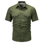 Camisa manga corta hombre poliéster técnico estilo utilitario - Mateo