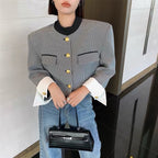 Nadja - Blazer francés de botonadura sencilla para mujer