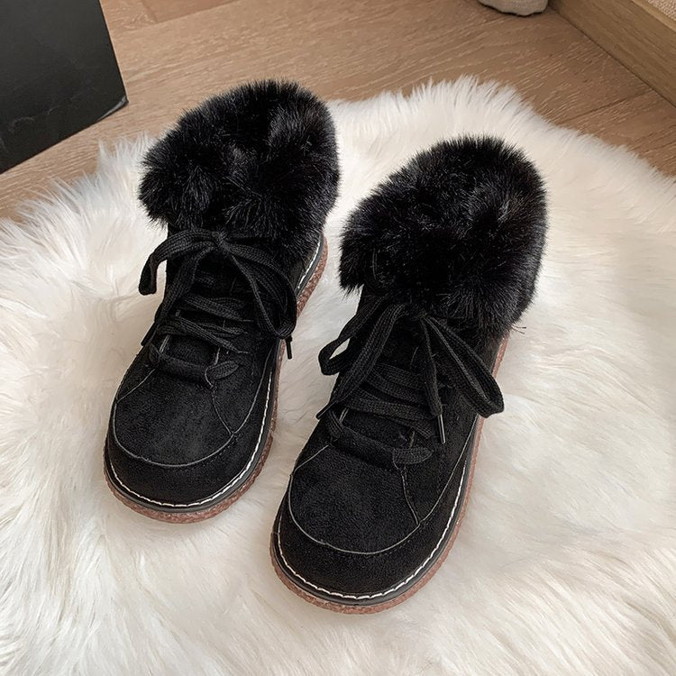 Zapatillas para mujer estilo invernal con borde afelpado - Lirana