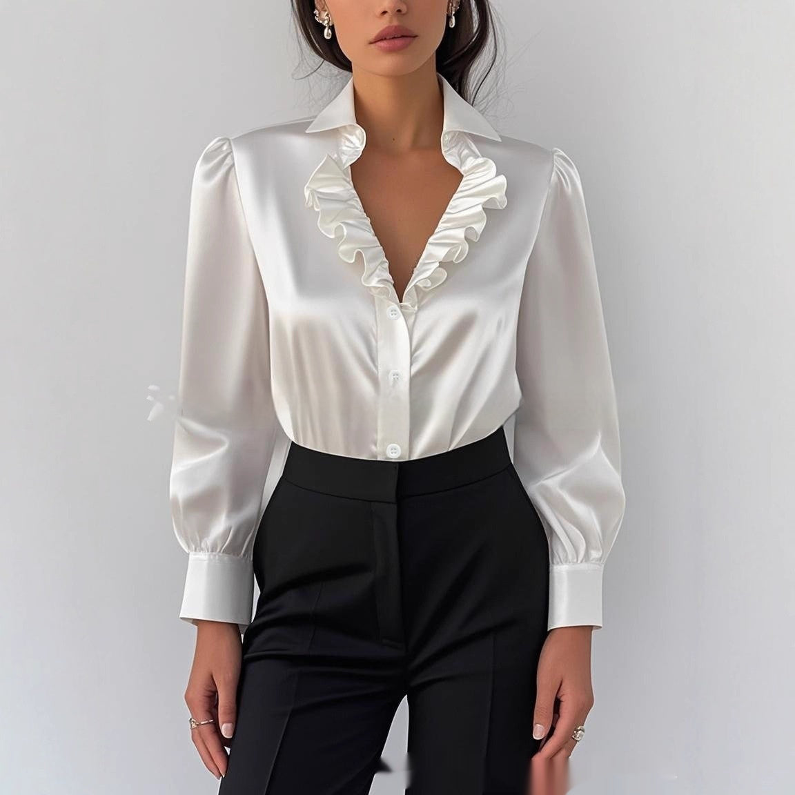 Blusa elegante para mujer con volantes - Brigitte