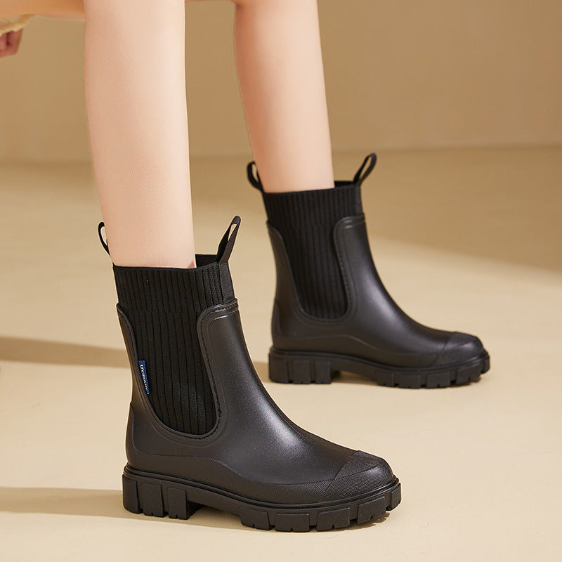 Botas de lluvia impermeables para mujer suela elevada funcional - Elske