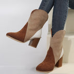 Botines para mujer de ante con tacón cuadrado - Norine