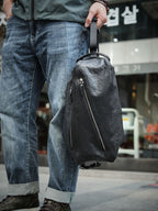 Mochila hombre con cremalleras diagonales estilo urbano - Gael