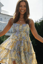 Georgina - Minivestido de gasa con volantes