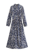 Gala - Vestido camisero midi estampado con cordón de ajuste
