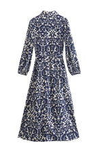 Gala - Vestido camisero midi estampado con cordón de ajuste