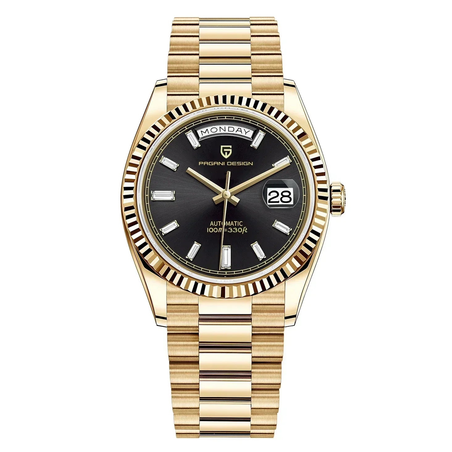 Reloj analógico clásico con brazalete metálico premium