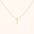 Collar de joyería para mujer cruz central