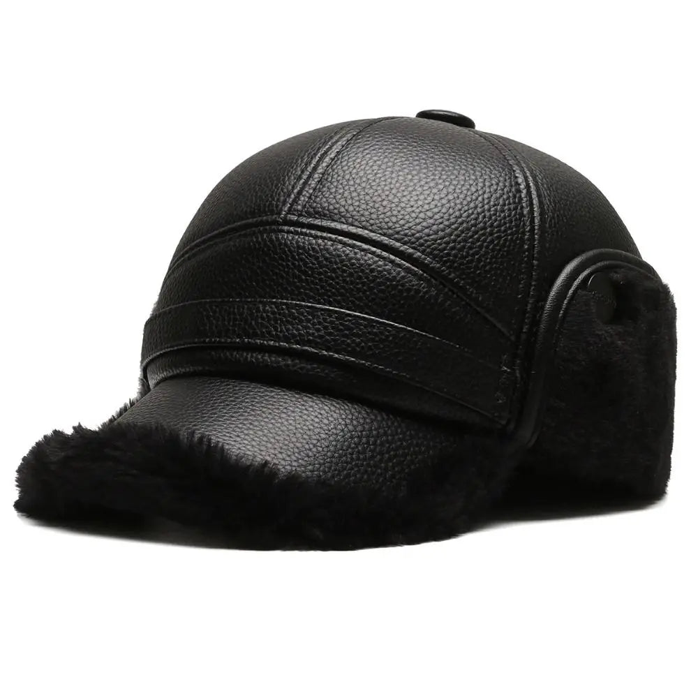 Gorra hombre efecto piel orejeras efecto borreguito - Mauro