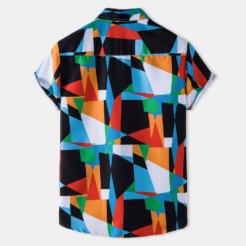 Elegante camisa de hombre de manga corta y aspecto vintage confeccionada en algodón