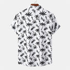 Camisa de manga corta para hombre en blanco con estampado