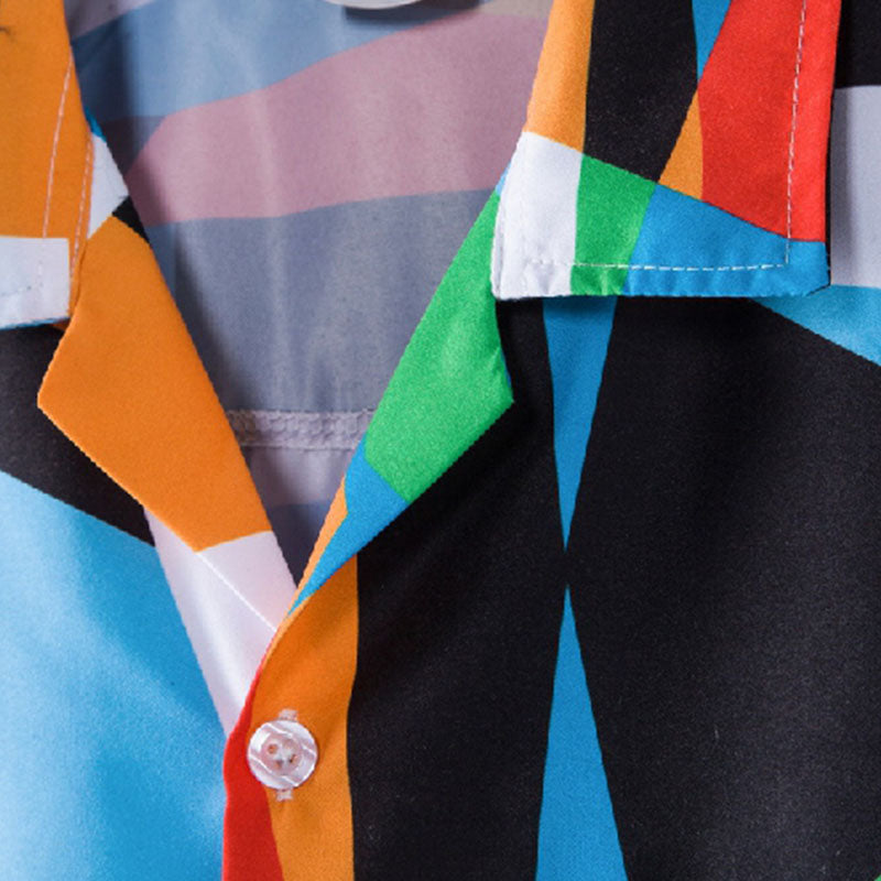 Elegante camisa de hombre de manga corta y aspecto vintage confeccionada en algodón