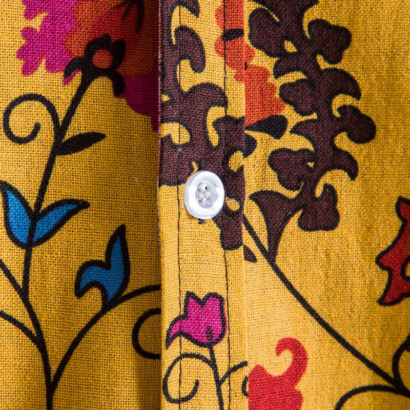 Camisa de manga corta para hombre con estampado vintage