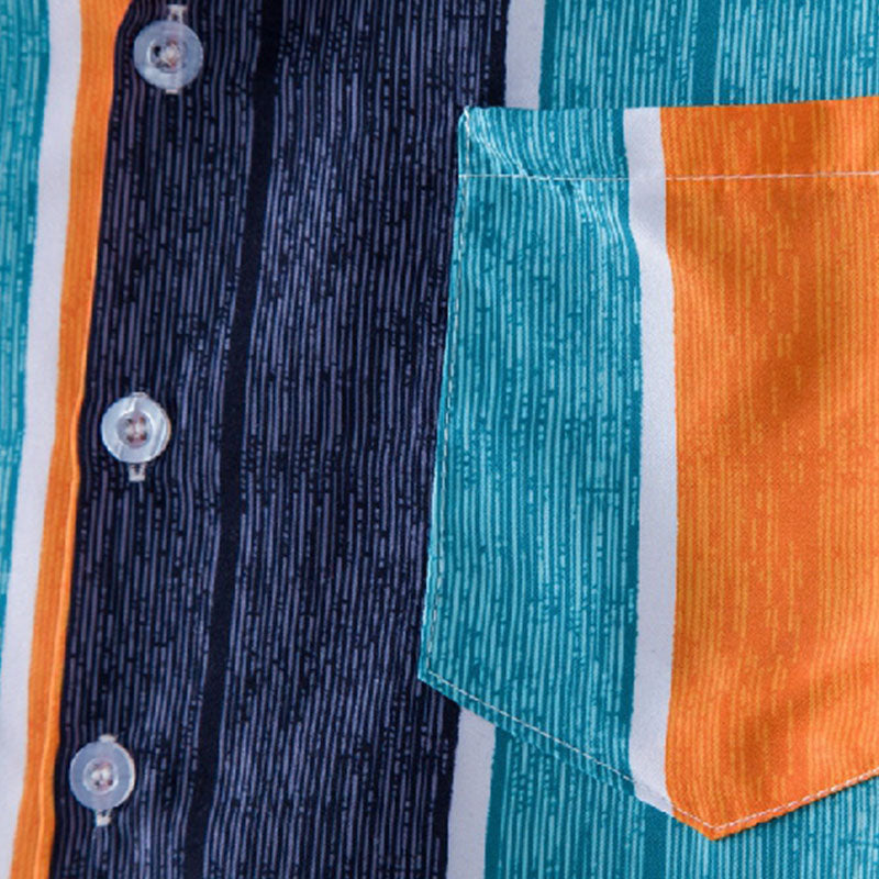 Camisa a rayas de manga corta para hombre con diseño vintage confeccionada en algodón