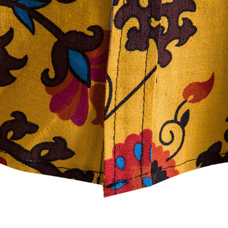 Camisa de manga corta para hombre con estampado vintage