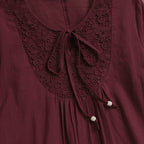 Blusa mujer encaje y lazo frontal - Marena
