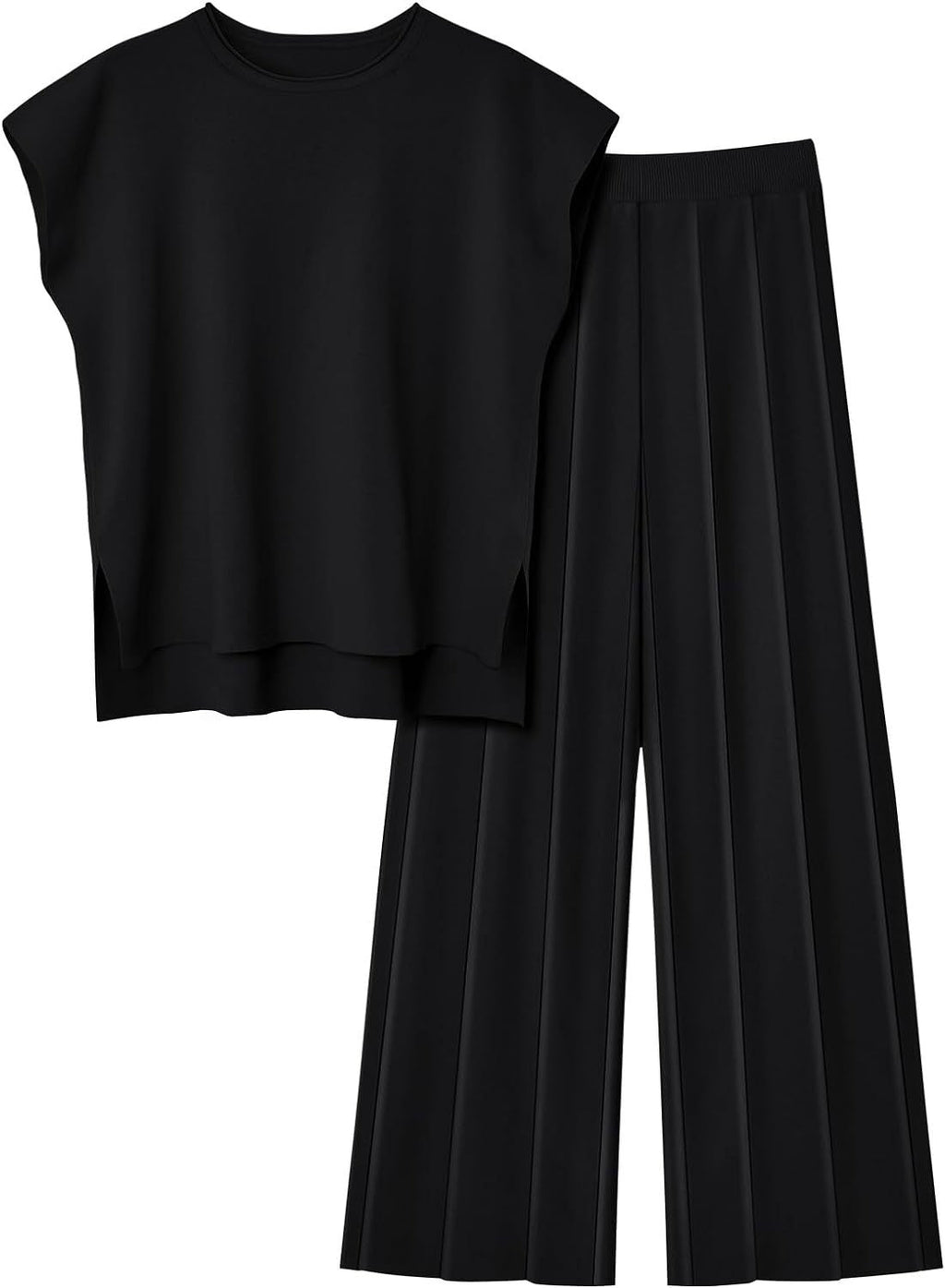 Conjunto fluido de top sin mangas y pantalón plisado - Oriane