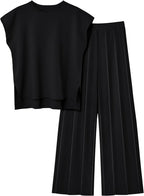 Conjunto fluido de top sin mangas y pantalón plisado - Oriane