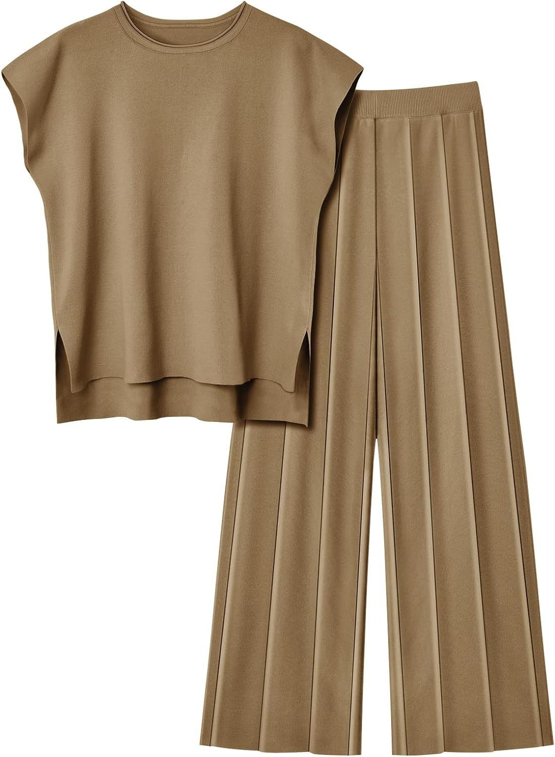 Conjunto fluido de top sin mangas y pantalón plisado - Oriane