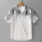 Camisa manga corta para hombre de algodón estampado artístico estilo casual - Jean