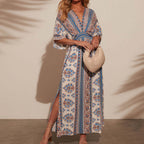 Vestido para mujer bohemio con escote en V manga kimono - Yara