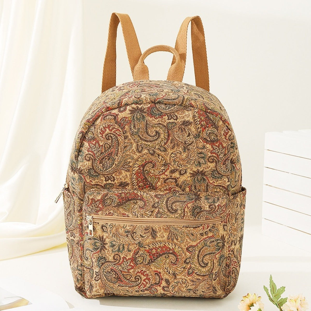 Mochila tela estampada capacidad amplia estilo vintage - Francis