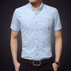 Camisa para hombre de manga corta algodón corte slim - Adrien