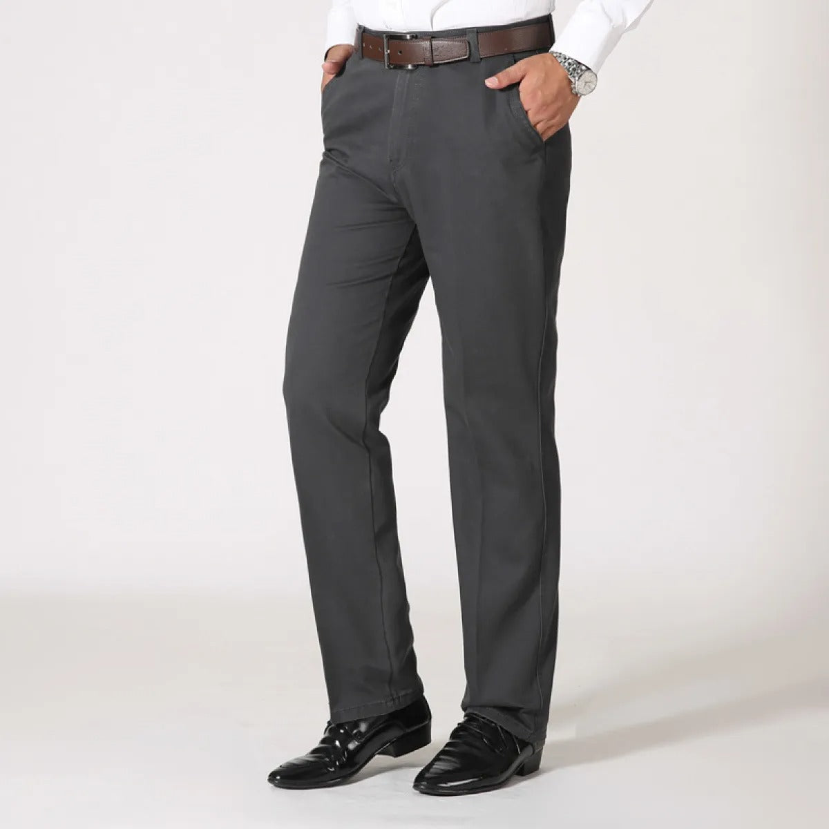 Pantalones de vestir para hombre de algodón corte recto - David