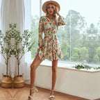 Vestido para mujer floral con manga larga corte evasé - Romina
