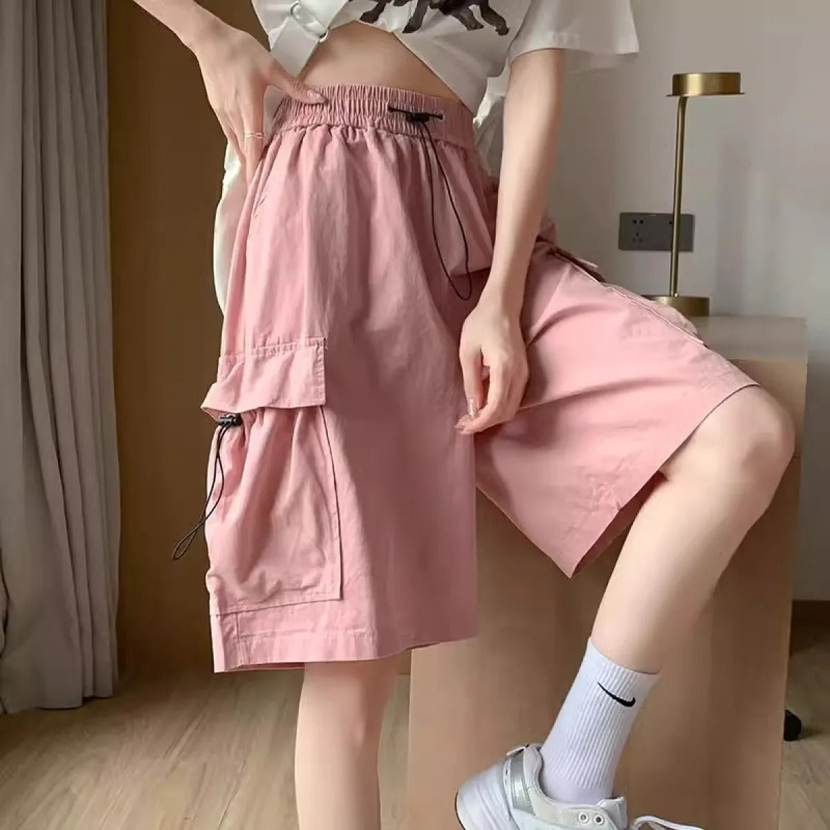 Pantalones cortos para mujer de estilo cargo con bolsillos amplios - Algeria