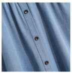Falda midi para mujer denim cintura elástica con botones - Renata