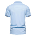 Polo para hombre de algodón estampado líneas verticales - Matteo