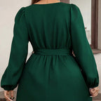 Vestido corto con lazo en cintura - Narella