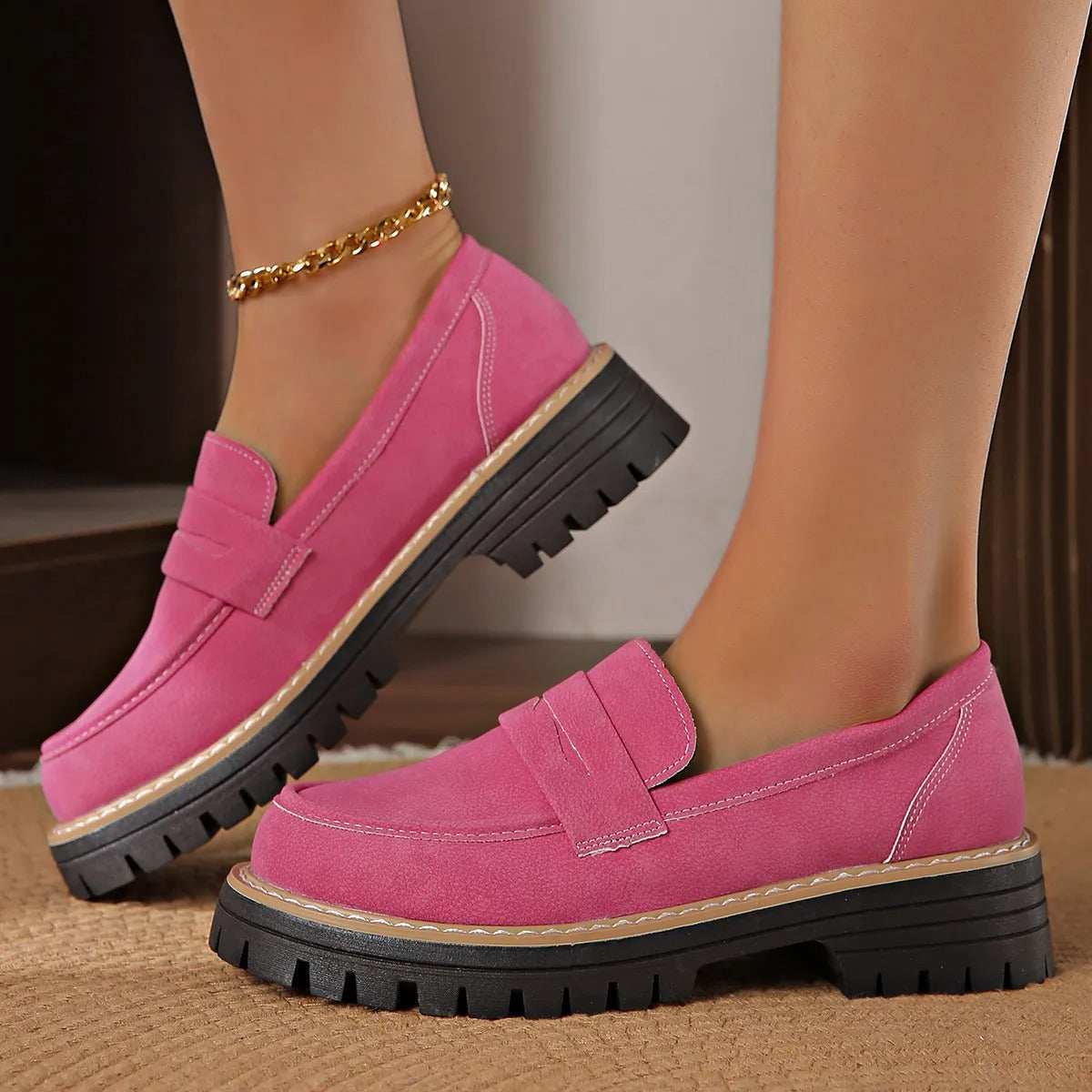 Mocasines para mujer de plataforma antideslizante estilo casual - Marjolaine