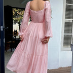 Vestido largo con escote cuadrado - Liora