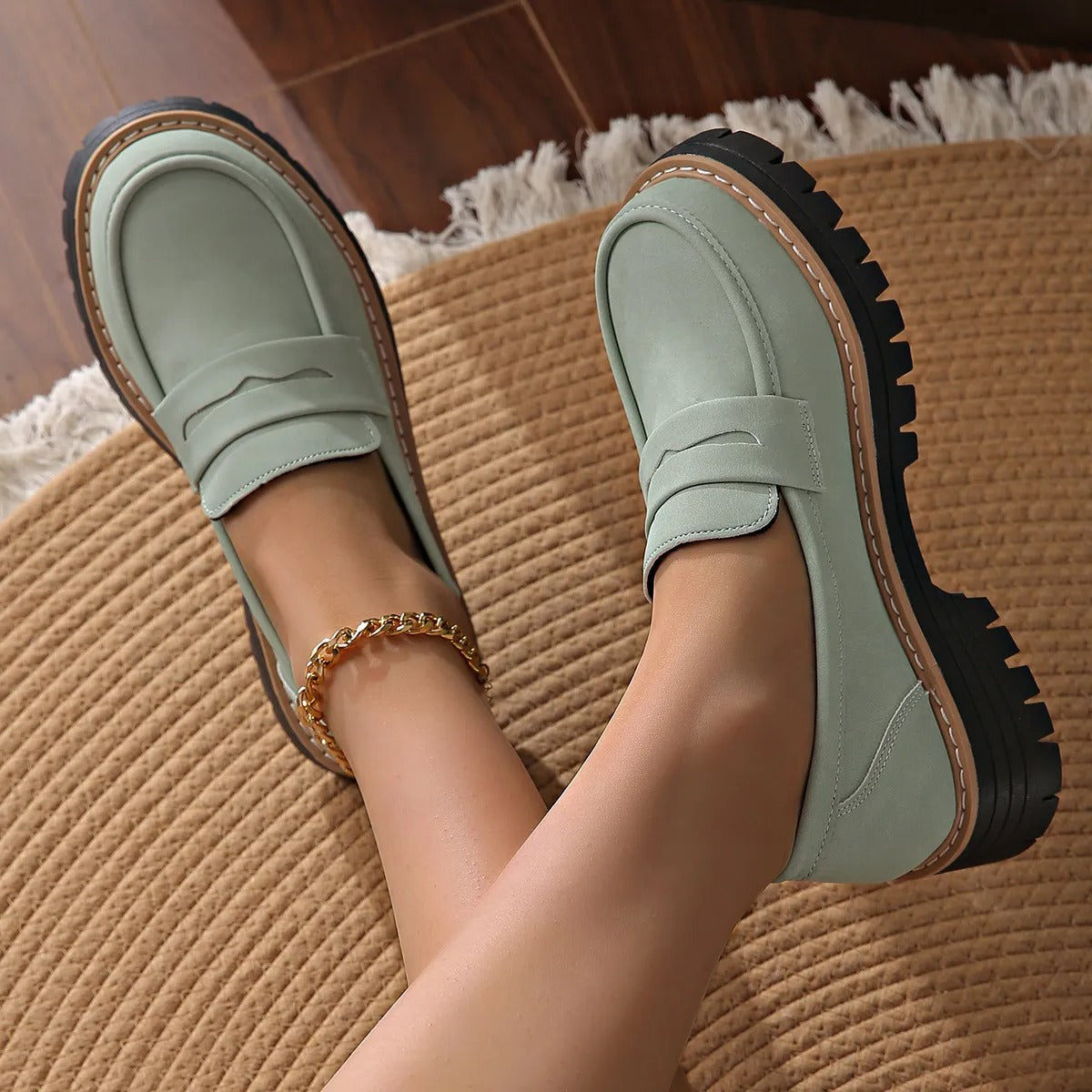 Mocasines para mujer de plataforma antideslizante estilo casual - Marjolaine