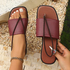 Sandalias planas para mujer piel sintética diseño romano - Camila