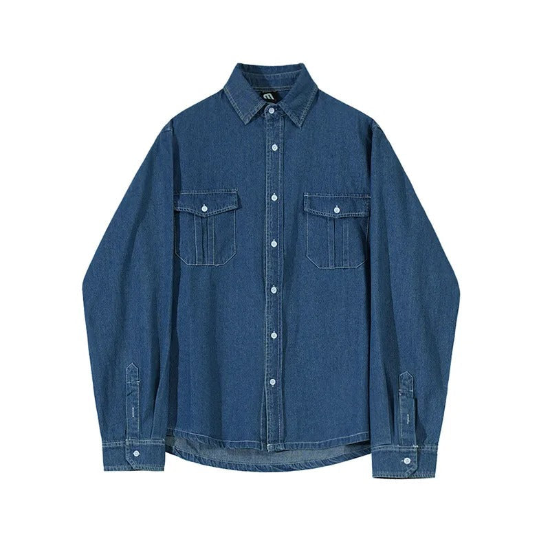 Camisa de hombre en mezclilla con bolsillos frontales - Loris