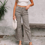 Pantalón mujer tiro alto estampado animal corte recto – Nadine