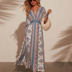 Vestido para mujer bohemio con escote en V manga kimono - Yara