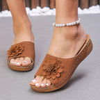 Sandalias Mujer Flor 3D Diseño Perforado Suela Anatómica - Maribel