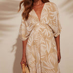 Vestido para mujer bohemio con escote en V manga kimono - Yara