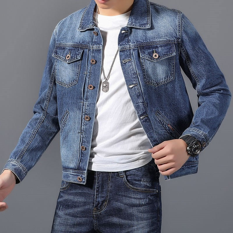 Chaqueta vaquera hombre clásica bolsillos frontales - Byron