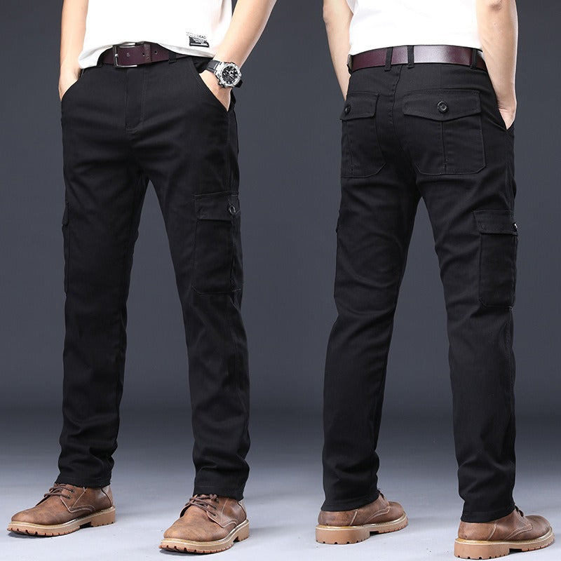 Pantalones cargo para hombre algodón elástico estilo recto - Lucas