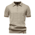 Polo para hombre de punto manga corta cremallera clásico - Baptiste